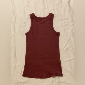 Racerback Ribbed Cotton Tank Top